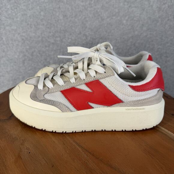 ✨ New Balance CT302 Platform Sneakers ✨ Womens 6 White Red - Picture 3 of 16